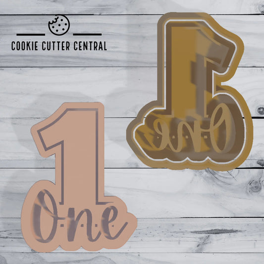 Numbers 1-9 with Cursive Number Text Cookie Cutter and Embosser Set - 8cm Height