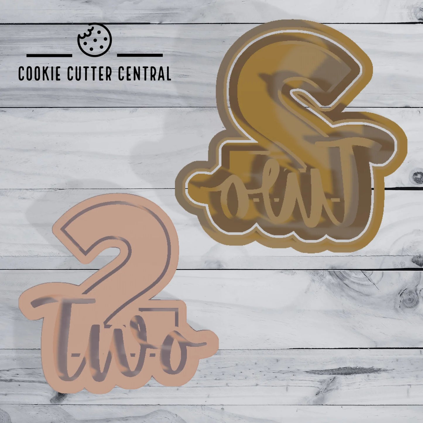 Numbers 1-9 with Cursive Number Text Cookie Cutter and Embosser Set - 8cm Height