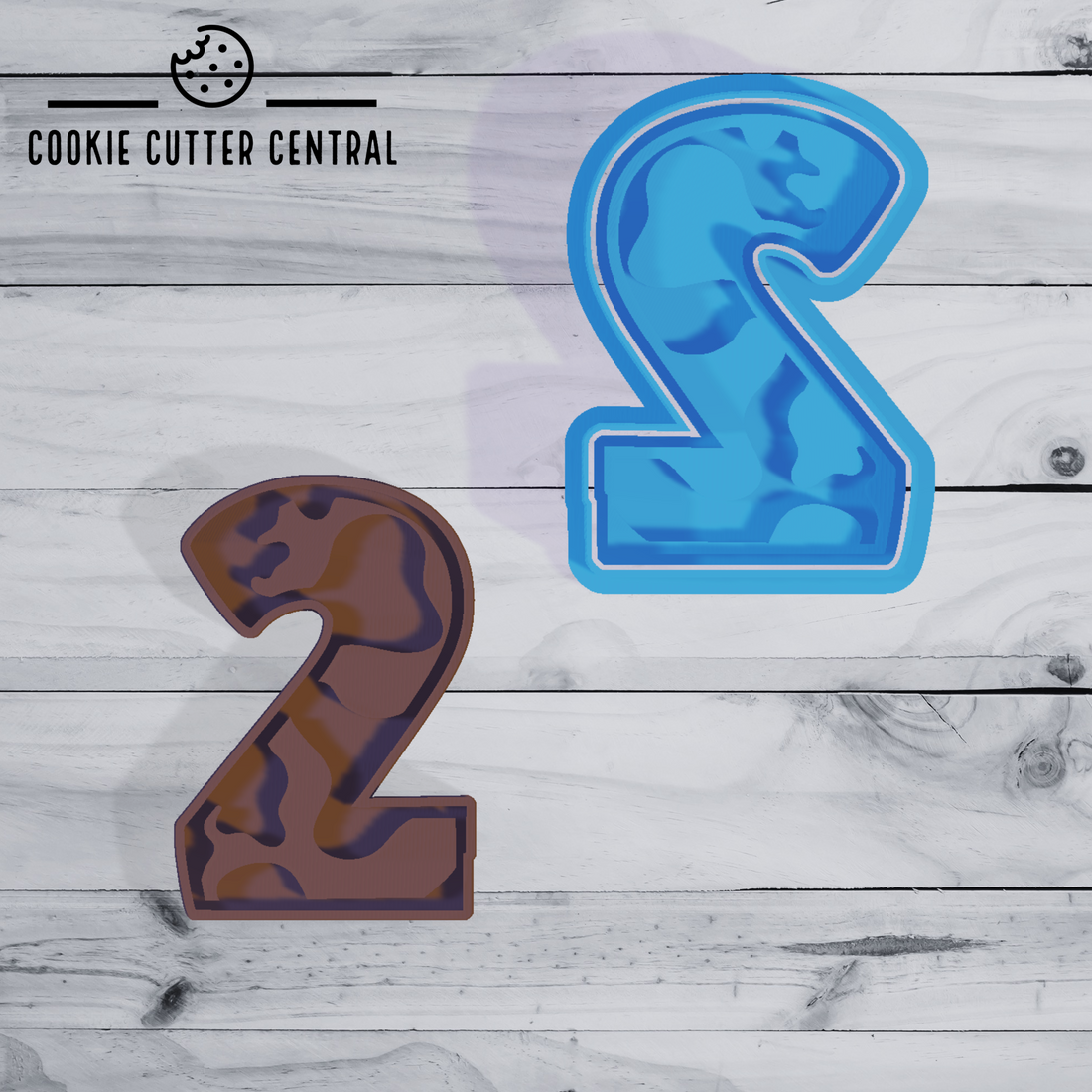 Number Set (Cow Print) Cookie Cutter and Embosser Set Cookie Cutter