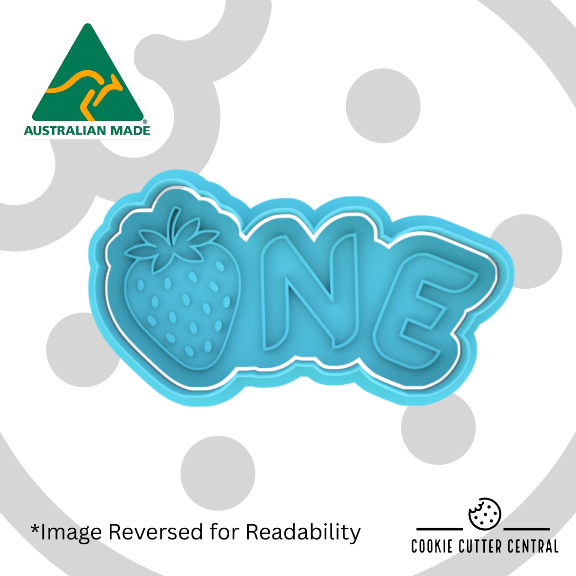 ONE Strawberry Cookie Cutter and Embosser - 4.9cm x 9.6cm