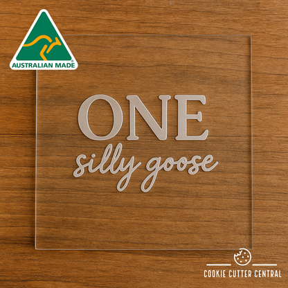 One Silly Goose Cookie Cutter and Acrylic Debosser - 6.9cm x 8.5cm