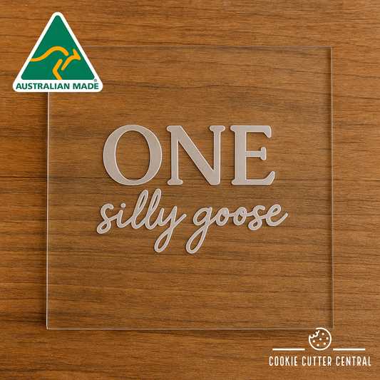 One Silly Goose Cookie Cutter and Acrylic Debosser - 6.9cm x 8.5cm