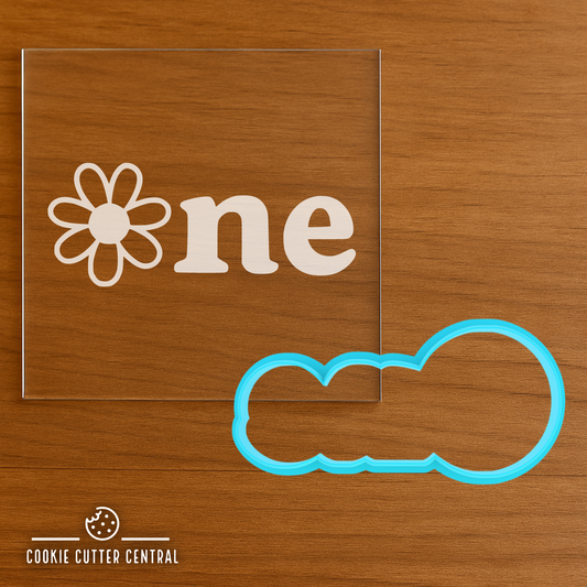One with Daisy Cookie Cutter and Acrylic Debosser - 4.3cm x 9.5cm