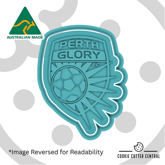 Perth Glory FC Cookie Cutter and Embosser - 8.9cm x 6.8cm