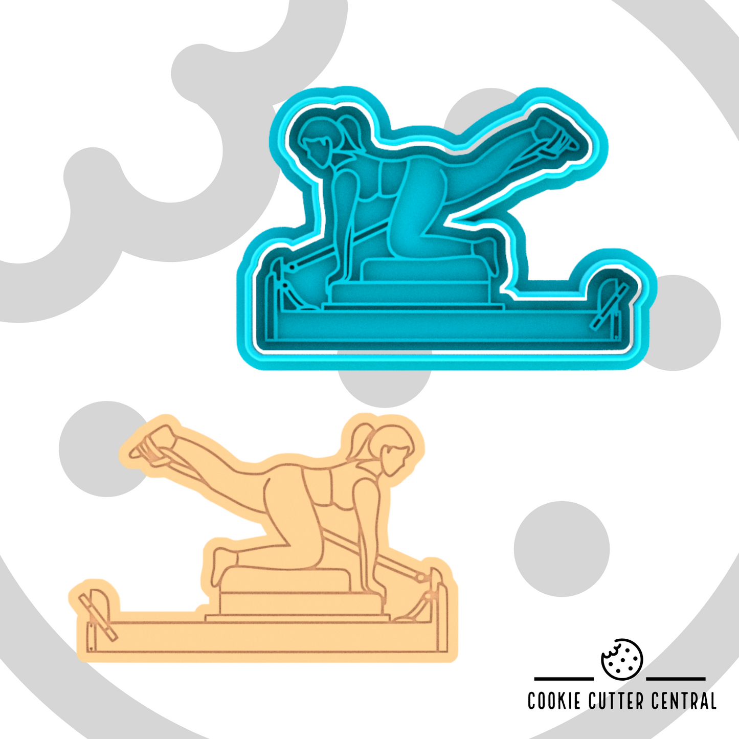Pilates Reformer (Design 1) Cookie Cutter and Embosser - 5.9cm x 9.3cm
