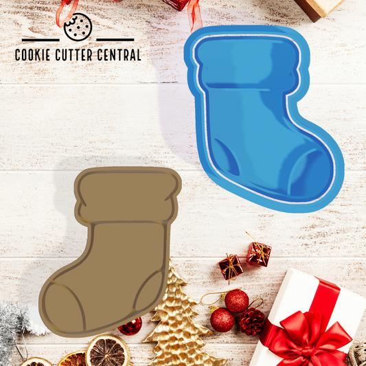 Plain Christmas Stocking Cookie Cutter and Embosser - 7.6cm x 6.3cm