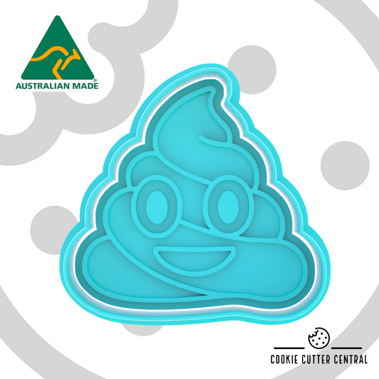 Poop Emoji Cookie Cutter and Embosser - 7cm x 7.3cm