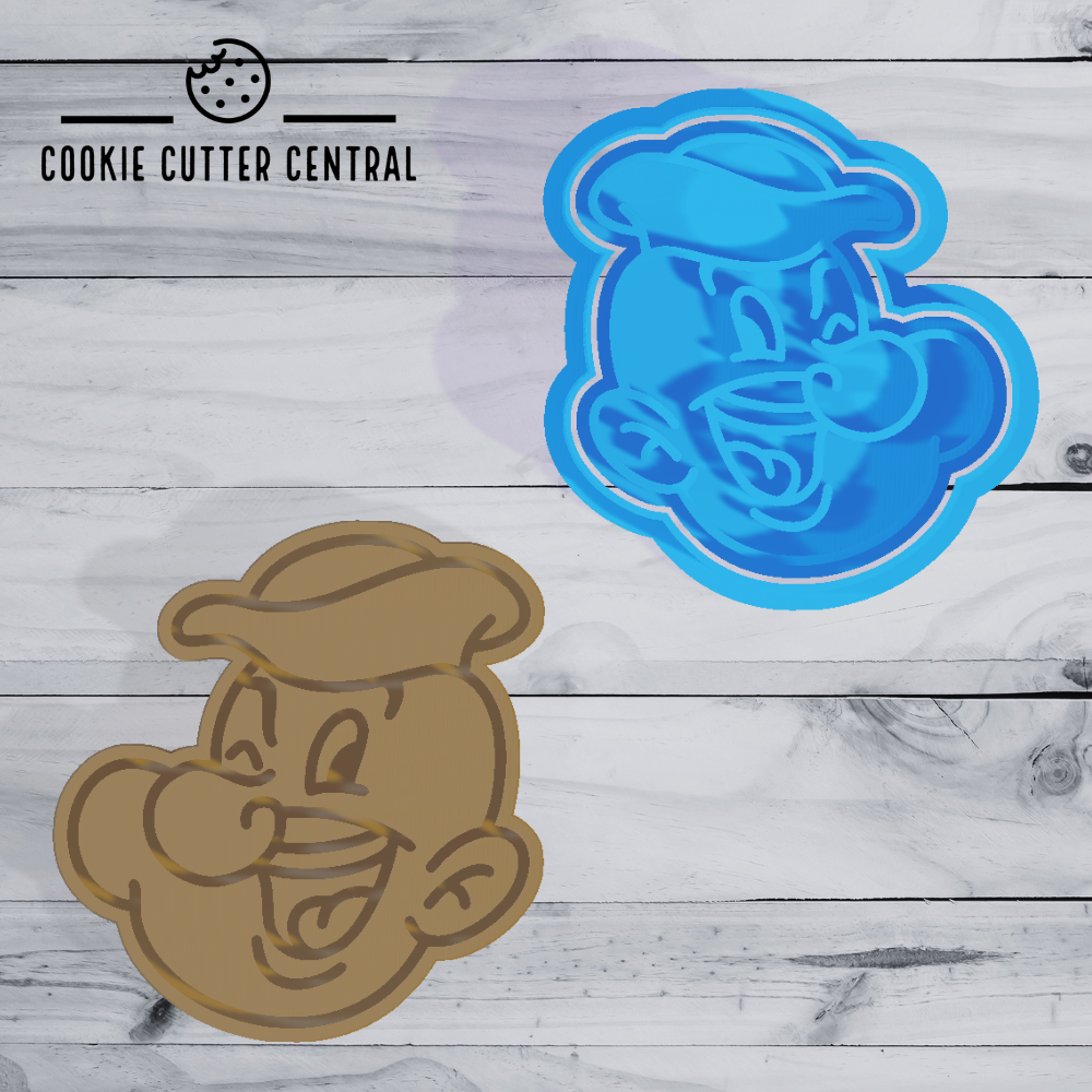 Popeye Cookie Cutter and Embosser - 7.1cm x 6.7cm