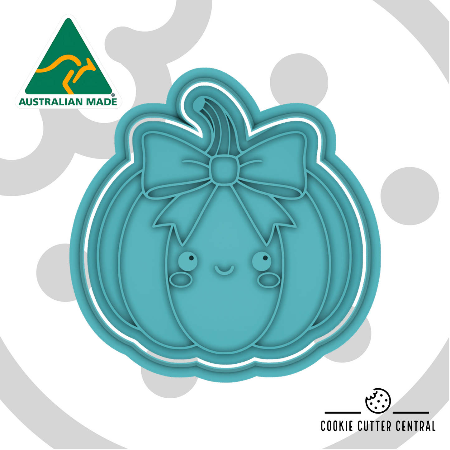 Pumpkin with Bow Cookie Cutter and Embosser - 7.8cm x 7.7cm