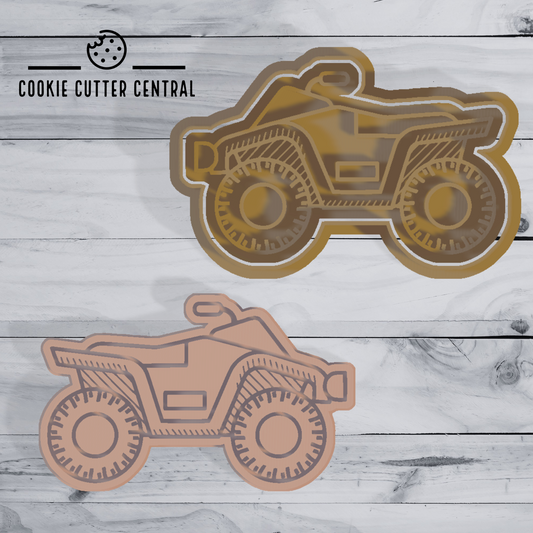 Quad Bike Cookie Cutter and Embosser - 6.3cm x 10cm