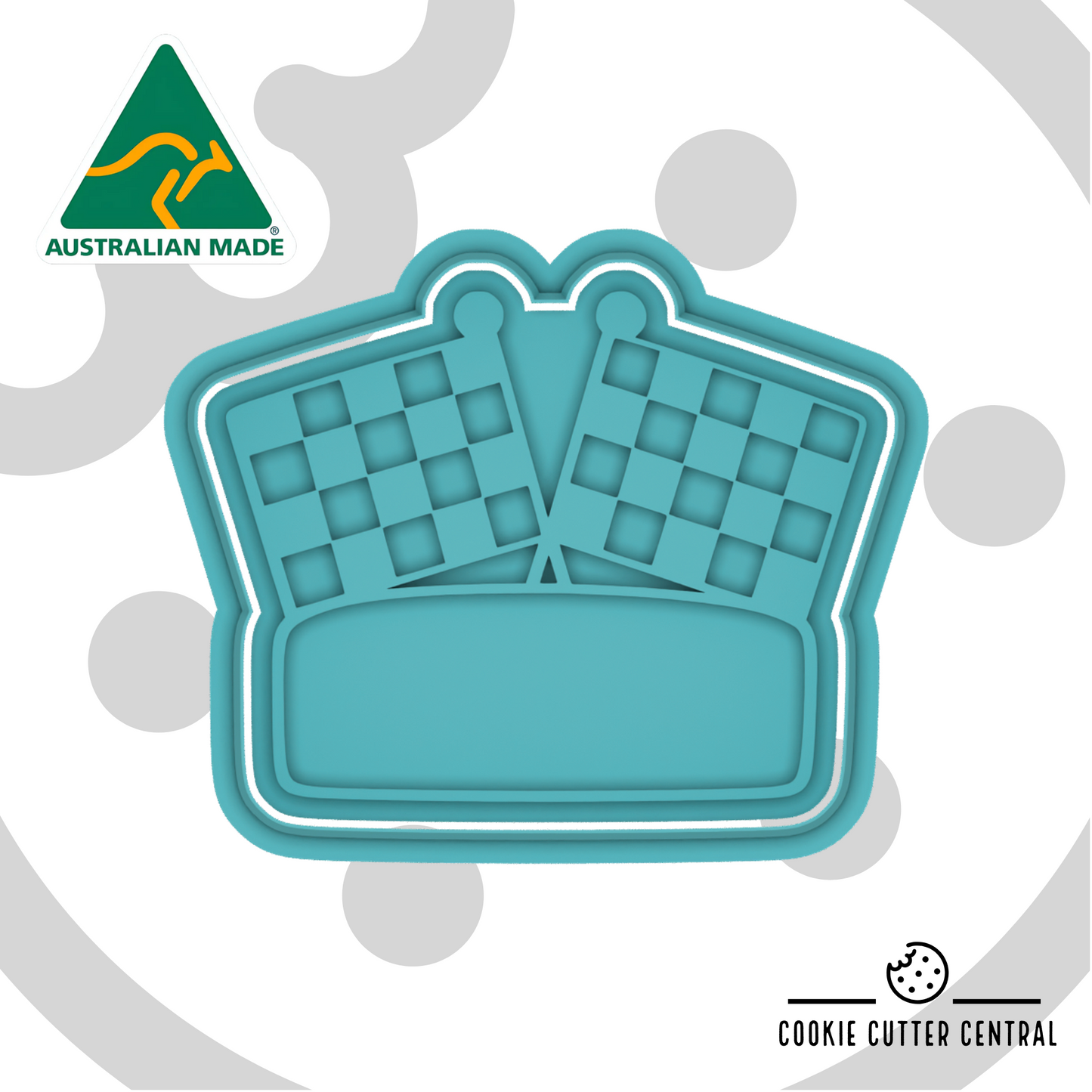 Racing Checkered Flags Name Plaque - 6.7cm x 8.3cm