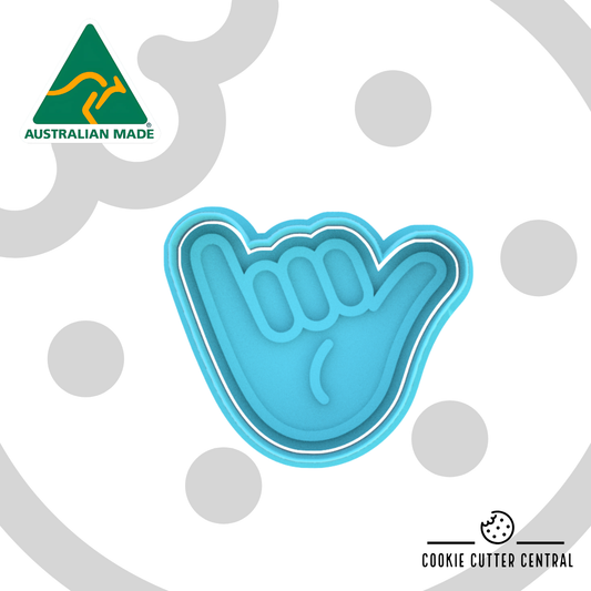 Shaka Hand Gesture Cookie Cutter and Embosser - 6.4cm x 7.7cm