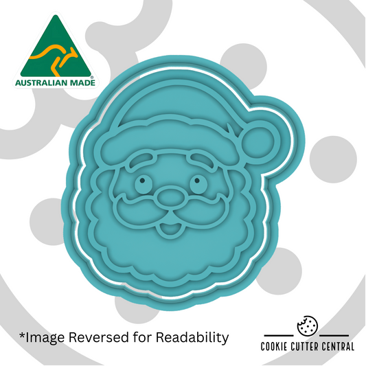 Santa Cookie Cutter and Embosser - 7.9cm x 7.5cm