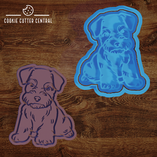 Schnauzer Cookie Cutter and Embosser - 8.9cm x 7.2cm