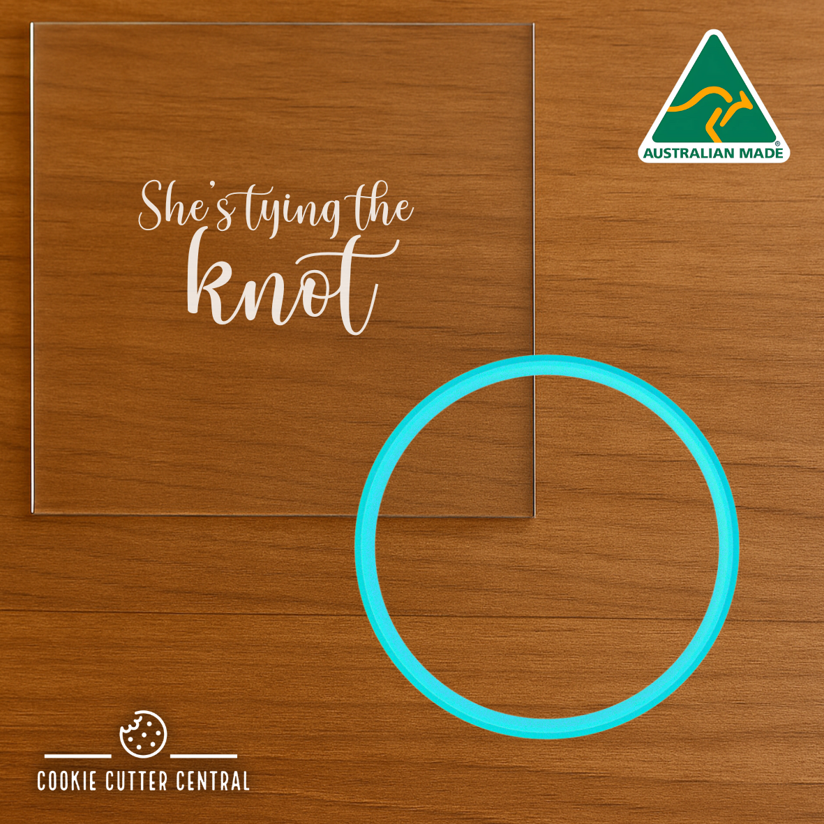 She’s tying the knot Cookie Cutter and Acrylic Debosser - 7cm