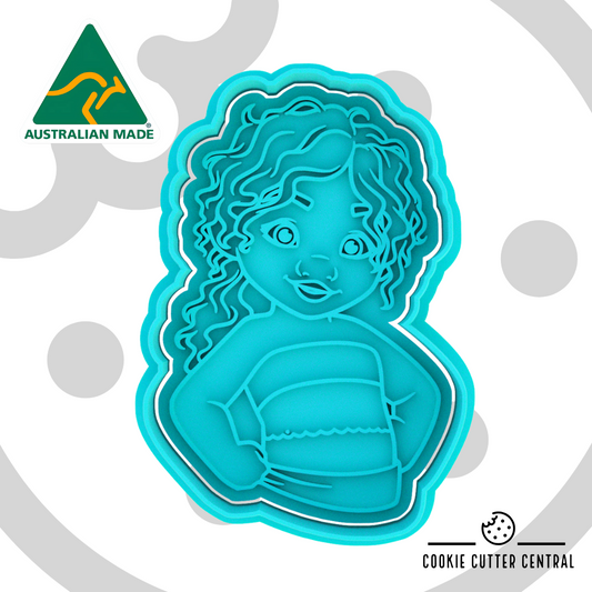 Simea (Moana's Sister) Cookie Cutter and Embosser - 9.2cm x 6.cm