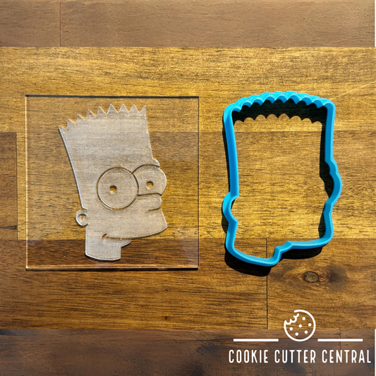 Bart Simpson Cookie Cutter and Acrylic Debosser