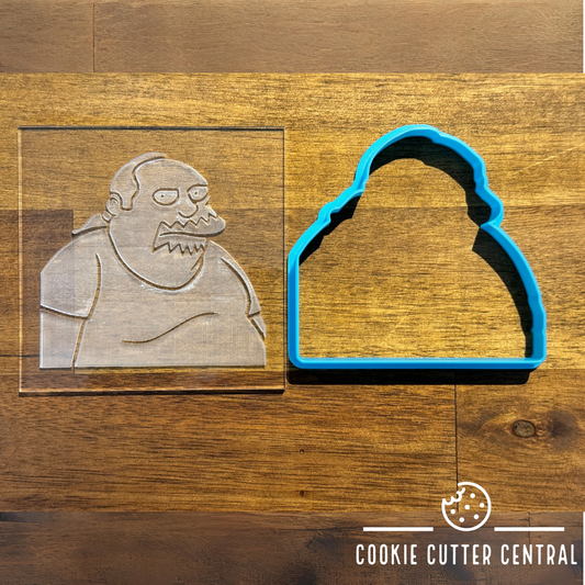 Simpsons - Comic Book Guy Cookie Cutter and Acrylic Debosser