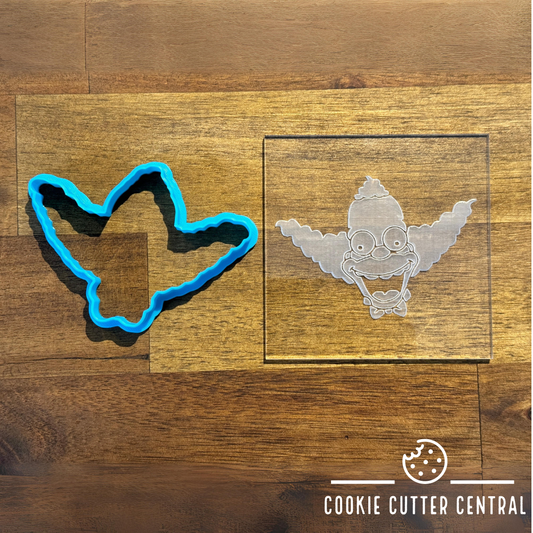 Krusty the Clown Cookie Cutter and Acrylic Debosser