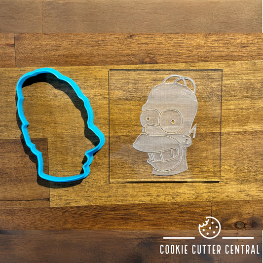 Homer Simpson Cookie Cutter and Acrylic Debosser