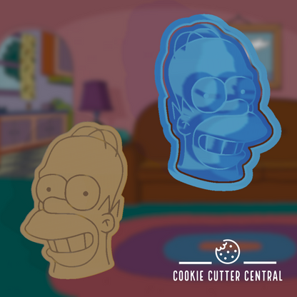 Homer Simpson Cookie Cutter and Embosser - 8.2cm x 5.6cm