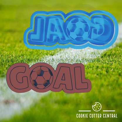 Soccer Ball 'GOAL' Cookie Cutter and Embosser - 3.8cm x 10.3cm