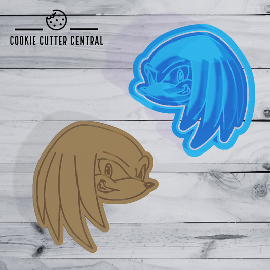Sonic the Hedgehog - Knuckles Cookie Cutter and Embosser - 7.4cm x 7cm