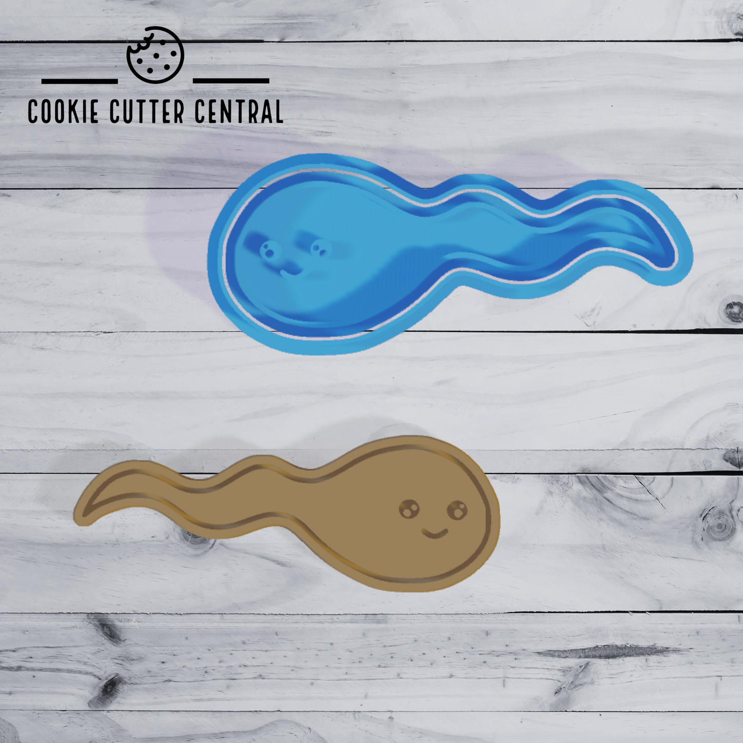 Sperm Cookie Cutter and Embosser - 4.5cm x 12.3cm