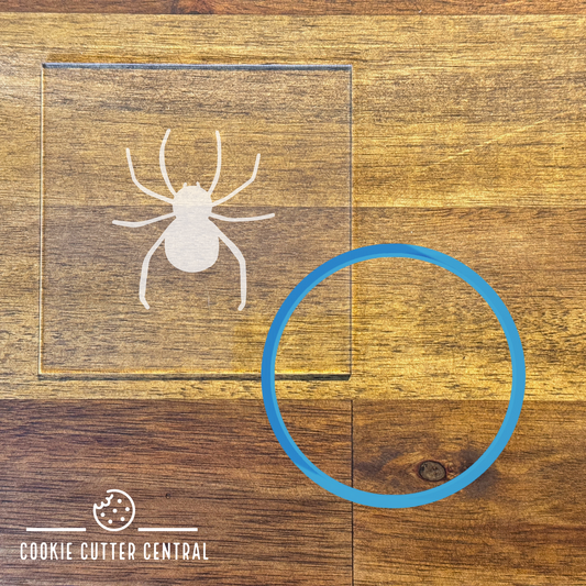 Spider Cookie Cutter and Acrylic Debosser - 7.5cm Round