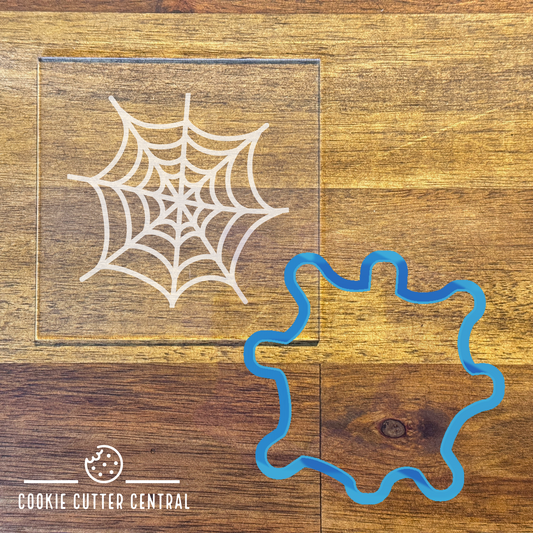 Spider Web Cookie Cutter & Acrylic Debosser - 8.3cm x 8.1cm