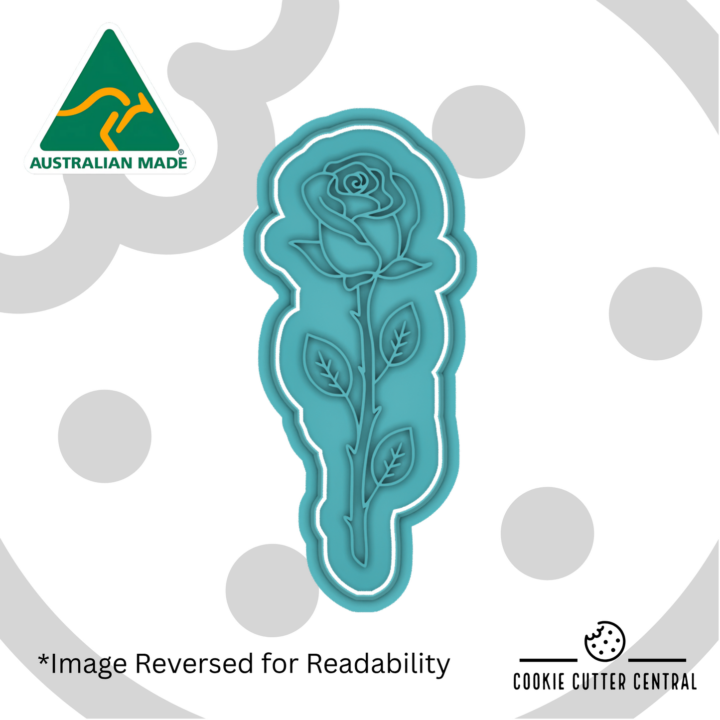 Stemmed Rose Cookie Cutter and Embosser - 10.9cm x 4.5cm