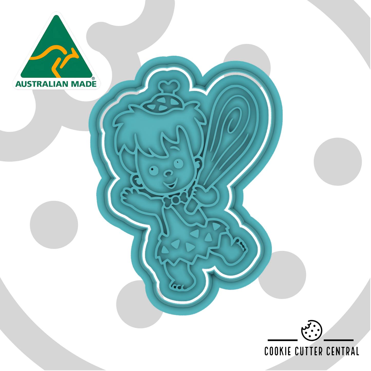Stone Age Character Cookie Cutter and Embosser - 8.2cm x 5.9cm