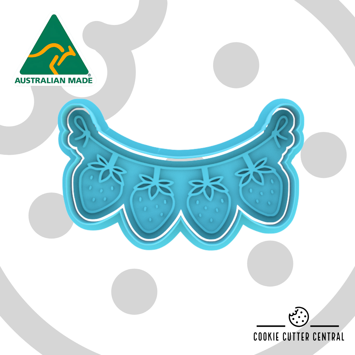 Strawberry Bunting Cookie Cutter and Embosser - 5.7cm x 9.8cm
