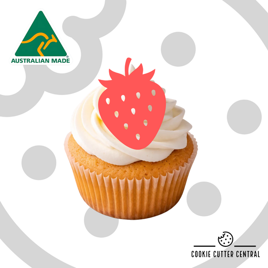 Strawberry Cupcake Toppers - 6 Pack - 5cm
