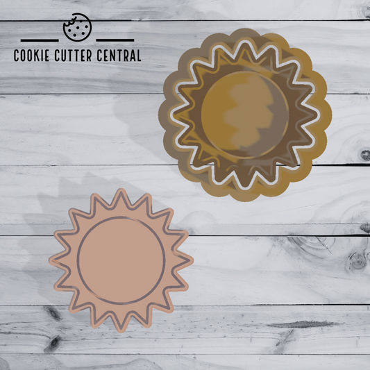 Mini Sun Cookie Cutter and Embosser - 5cm