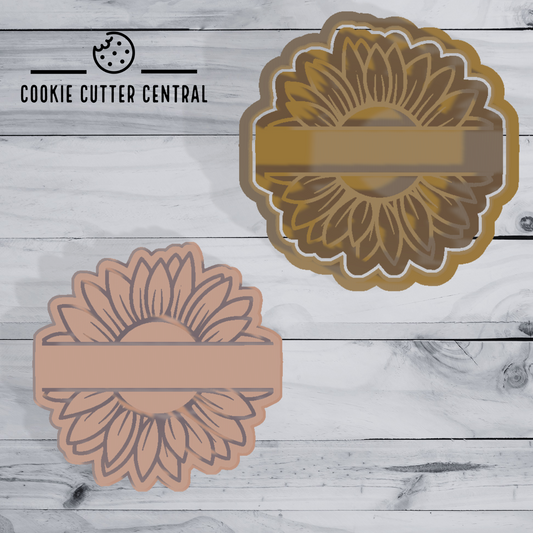 Sunflower (Add your own Name) Cookie Cutter and Embosser - 7.7cm x 7.7cm