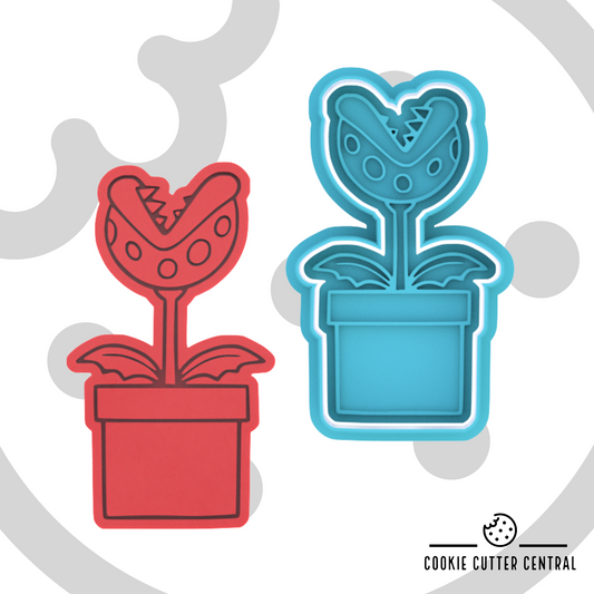Super Mario Bros - Piranha Plant Cookie Cutter and Embosser - 9.1cm x 5.2cm