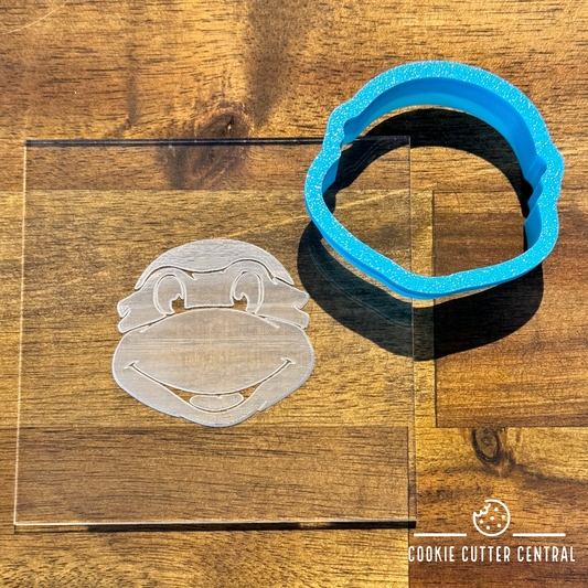 Teenage Mutant Ninja Turtle Mini Cookie Cutter & Acrylic Debosser - 5.5cm