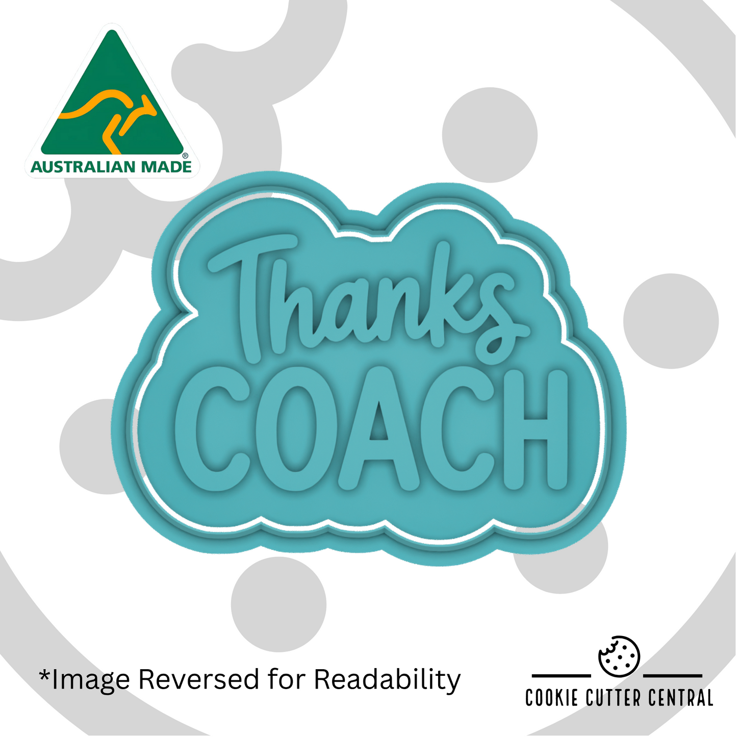 Thanks Coach Cookie Cutter and Embosser - 6.4cm x 8.7cm