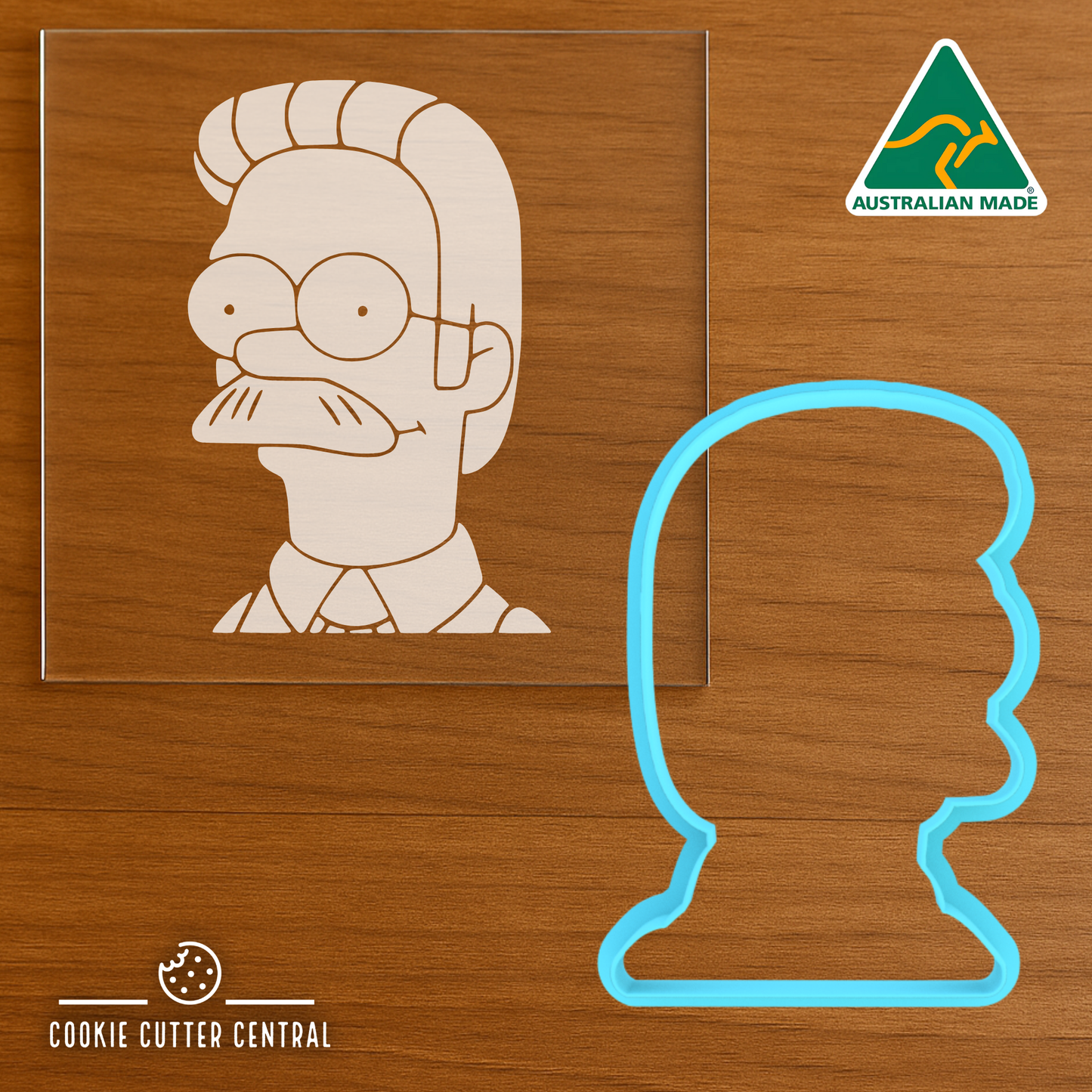 The Simpsons - Ned Flanders Cookie Cutter and Acrylic Debosser - 9cm x 6.1cm