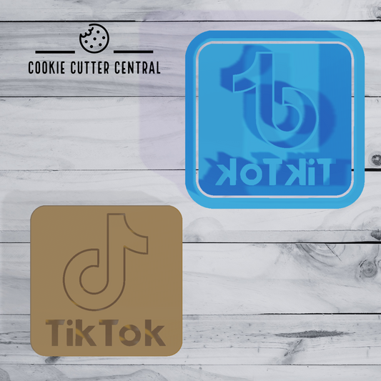 TikTok Logo Cookie Cutter and Embosser - 5.7cm x 5.8cm
