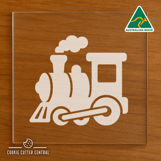 Train Cookie Cutter and Acrylic Debosser - 7.3cm x 8cm