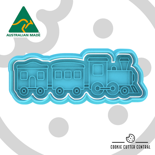 Train with Carriages Cookie Cutter and Embosser - 3.7cm x 10.6cm