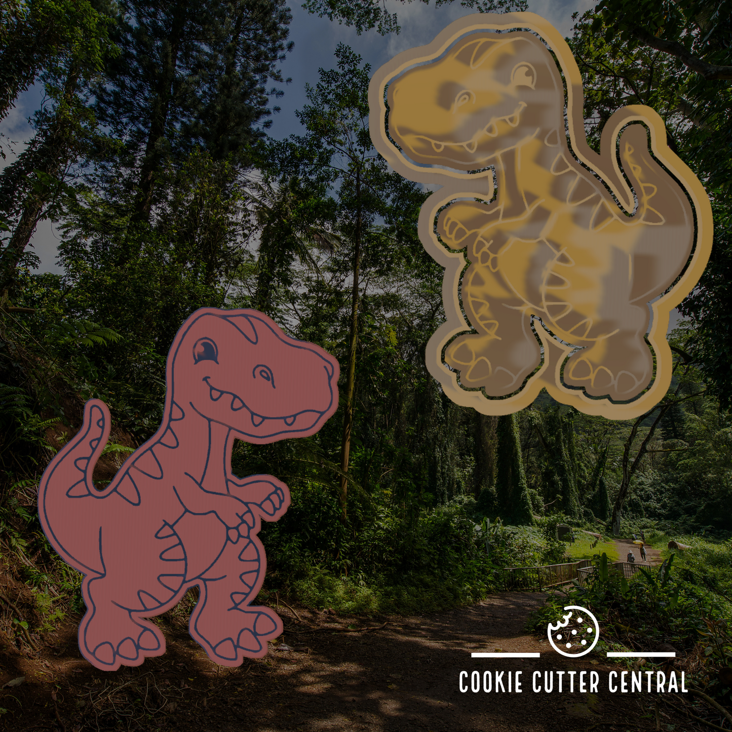 T rex # 2 Cookie Cutter and Embosser - 9.5cm x 7.9cm