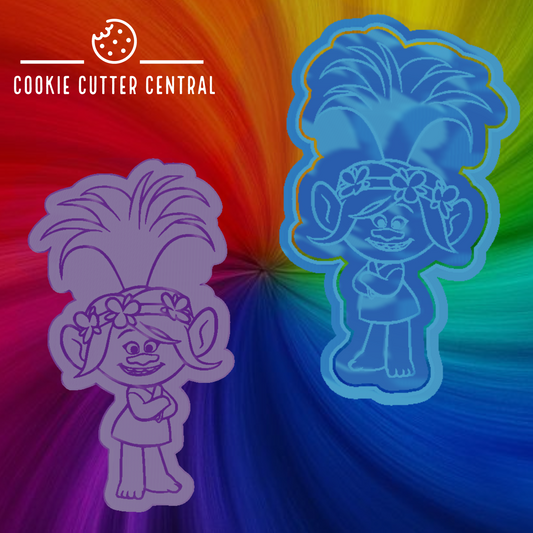 Trolls - Poppy Cookie Cutter and Embosser - 12cm x 7cm