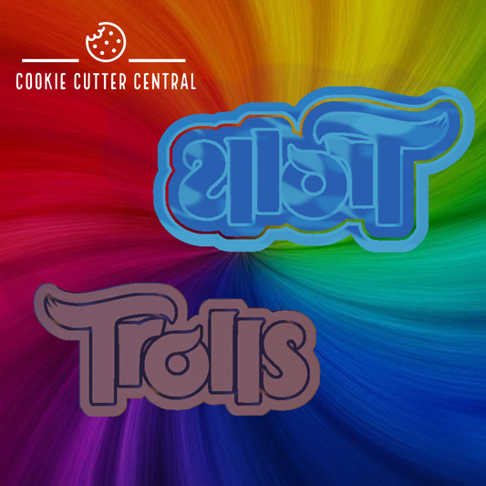 Trolls Logo Cookie Cutter and Embosser - 4.5cm x 9.7cm