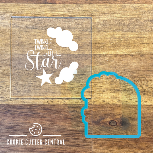 Twinkle Twinkle Little Star Cookie Cutter and Acrylic Debosser - 7.6cm x 6.8cm