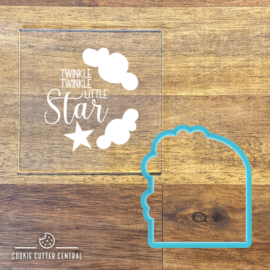 Twinkle Twinkle Little Star Cookie Cutter and Acrylic Debosser - 7.6cm x 6.8cm