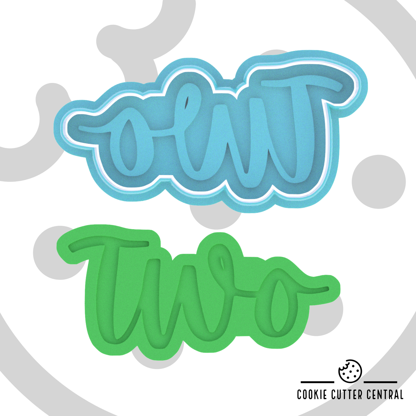 Two Cursive Cookie Cutter and Embosser - 4.8cm x 9.9cm