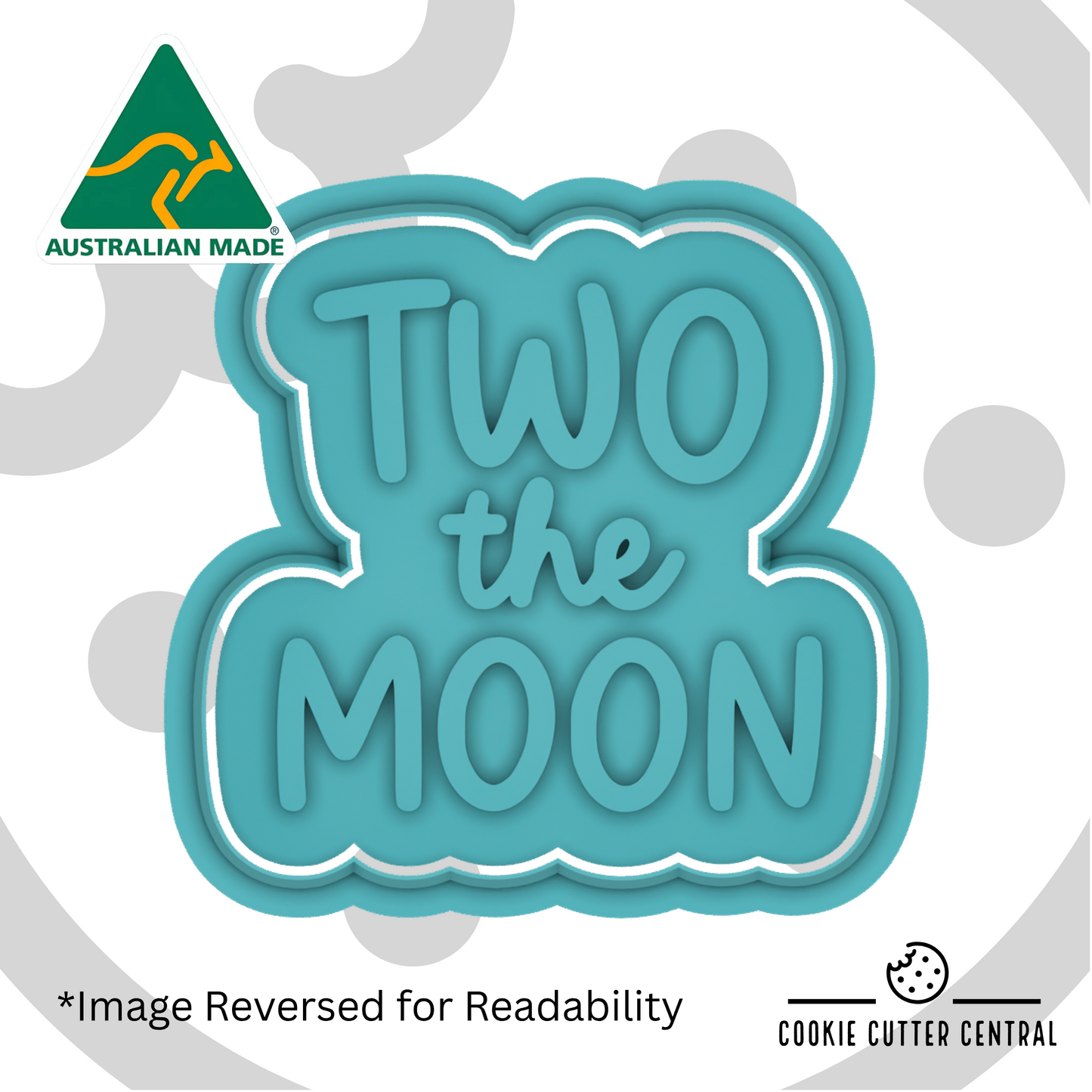Two the Moon Cookie Cutter and Embosser - 6.5cm x 6.3cm
